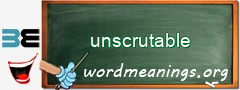 WordMeaning blackboard for unscrutable